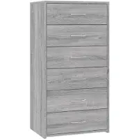 vidaXL Sideboard avec 6 tiroirs gris Sonoma 50x34x96cm Bois composite