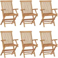 vidaXL Chaises de jardin pliantes 6 pcs. Bois massif teck