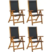 vidaXL , 4 chaises pliantes, en bois d'acacia massif et tissu Textilene
