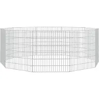 vidaXL Enclos 10 pièces 54x60 cm Fer galvanisé