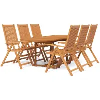 vidaXL Ensemble de jardin 7 pièces en bois massif d'acacia