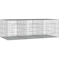 vidaXL Cage à lapins 3 panneaux 163x79x54 cm Fer galvanisé