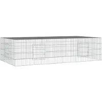 vidaXL Cage à lapins 2 panneaux 220x110x55 cm Fer galvanisé