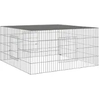 vidaXL Cage à lapins 110x110x55 cm Fer galvanisé