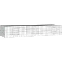 vidaXL Cage à lapins 3 panneaux 325x109x54 cm Fer galvanisé