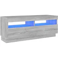 vidaXL Armoire TV avec lampes LED Gris Sonoma 100x35x40 cm
