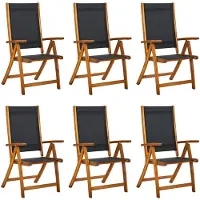 vidaXL Chaises de jardin 6 pcs. Pliable Bois massif Acacia et Textilène