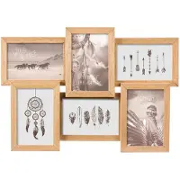 Atmosphera Pêle-Mêle 6 cadres photos Mia en bois - 10 x 15 cm