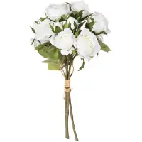 Atmosphera Bouquet de Fleurs artificielles 14 Roses blanches H 40 cm