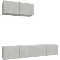 vidaXL Ensemble de 3 meubles TV en bois gris béton