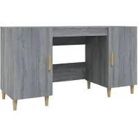 vidaXL Bureau Gris Sonoma 140x50x75 cm Bois composite