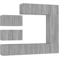 vidaXL Ensemble de 8 meubles TV Gris Sonoma Bois composite