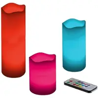 Atmosphera Coffret de 3 bougies LED + télécommande