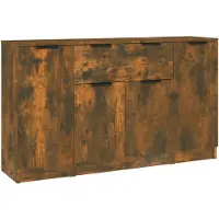 vidaXL Sideboards 3 pcs. Chêne fumé Bois composite