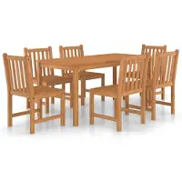 vidaXL Ensemble de jardin à manger 7 pièces 160 x 80 cm teck massif