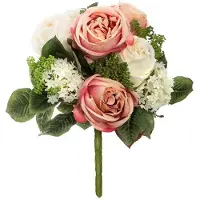 Atmosphera Composition florale artificielle Bouquet de Rose H 35 cm