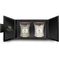 Woodwick Fireside & Linen coffret cadeau avec mèche en bois (gift box)