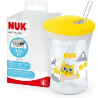 Nuk Tasse Action Cup Avec Paille En Silicone 12 Mois + - Jaune
