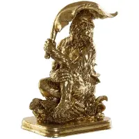 DKD Home Decor figurine décorative 16,5 x 10,6 x 22,5 cm doré résine colonial feuille d'une plante