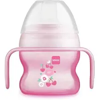 MAM Babyartikel GmbH MAM Starter Cup avec poignées antidérapantes et bec verseur, 4 mois et +, 150 ml, Pink Rosa 1 Unità (Confezione da 1)