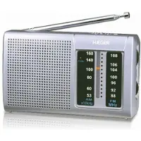 Haeger Goal - Radio Am/FM portable avec antenne télescopique de 32 cm, dragonne, prise casque