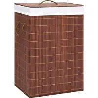 vidaXL Panier à linge avec 2 sections bambou marron 72 L