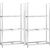 vidaXL Porte-pneus à 3 niveaux 2 pcs Argenté 110x40x200 cm Acier