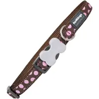 Red Dingo Collier Reglable Marron Pois Rose40 A 60 Cm X 25 Mm