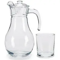 Vivalto Set de verres Verseuse 5 pcs Verre 4 x (40 cl) / 1 x (1,8 l), Verres, Transparent