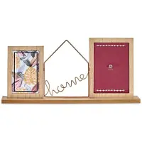 Gift Decor - Cadre En Bois Pour 2 Photos Avec L'Inscription Décorative Home, 46 X 6 X 21,5 Cm