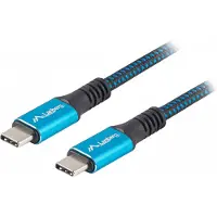 Lanberg CA-CMCM-45CU-0012-BK Câble USB 0,12 m USB4 Gen 2x2 USB C Noir, Bleu