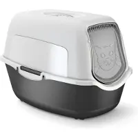 Rotho MyPet Bac A Litiere Sundis Rotho - L55,5xl40xh38,7 Cm - Noir Et Gris - Pour Chat