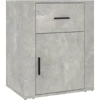 vidaXL Table de chevet Gris béton 50x36x60 cm Bois d'ingénierie