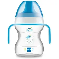 Mam Tasse Learn To Drink Cup avec poignées amovibles et bec verseur, 6 + mois, 190 ml, bleu clair