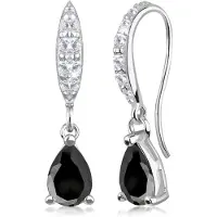Elli Boucles d'oreilles 'Tropfen' noir / argent