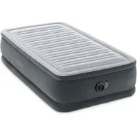 Intex 64412Nd Tcomfort Plush Elevated Twin Matelas gonflable 1 personne 191X99X46 Cm + Pompe intégrée Gris