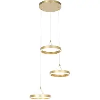 QAZQA Suspension en laiton ronde avec LED dimmable 3 niveaux 3 lumières - Lyani