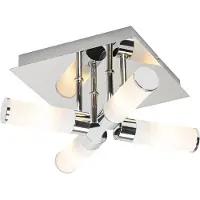 QAZQA Plafonnier de salle de bain moderne chromé 4 lumières IP44 - Bath