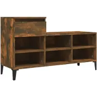 vidaXL Armoire à chaussures Chêne fumé 102x36x60 cm Bois d'ingénierie