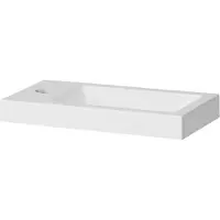 Brauer Solar Medium lavabo à poser 40 avec 1 trou de robinet et en marbre minéral blanc satiné à placer à gauche/droite. FO-SOM401ZW