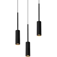 Lucide Lampe pendante à 3 lumières Tubule Noir