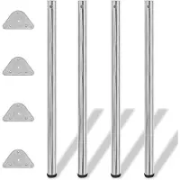 vidaXL 4x pieds de table réglables en hauteur chrome 1100 mm