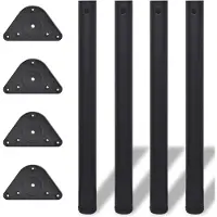 vidaXL 4x pied de table réglable en hauteur noir 710 mm
