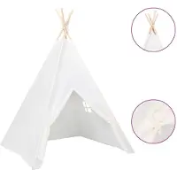 vidaXL Tente tipi d'enfants avec sac Peau de pêche Blanc 120x120x150cm