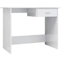 vidaXL Bureau Blanc brillant 100x50x76 cm Bois d’ingénierie