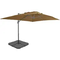 vidaXL Parasol de jardin avec base portable taupe