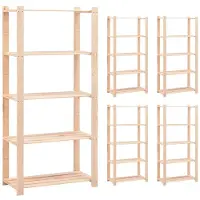 vidaXL Étagères de rangement à 5 niveaux 5 pcs 80x38x170 cm Pin 250 kg