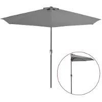 vidaXL Balcon Parasol halb mit Aluminiumpol 300x155 cm Anthrazit