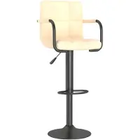 vidaXL Tabouret de bar velours crème
