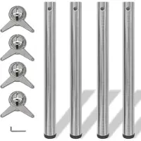 vidaXL 4x pied de table réglable en hauteur nickel brossé 710 mm